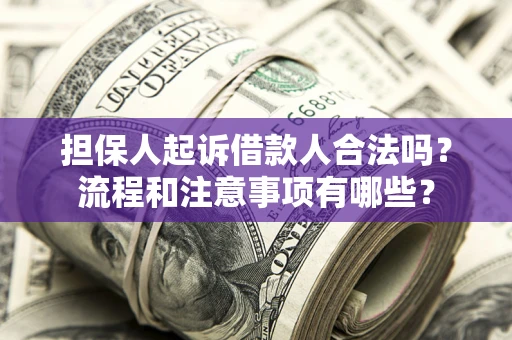 武汉担保人起诉借款人合法吗？流程和注意事项有哪些？