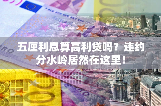武汉五厘利息算高利贷吗？违约分水岭居然在这里！