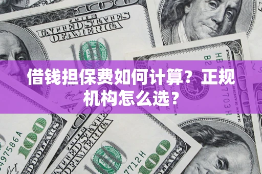 武汉借钱担保费如何计算？正规机构怎么选？