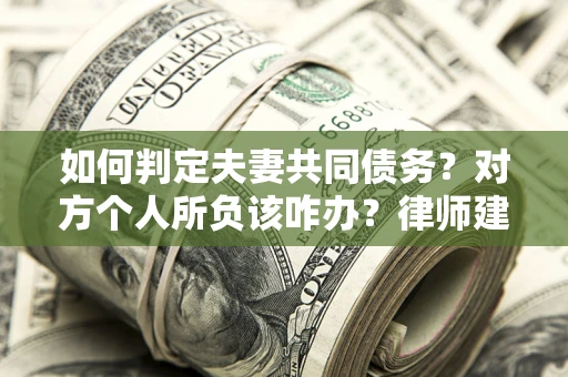 武汉如何判定夫妻共同债务？对方个人所负该咋办？律师建议