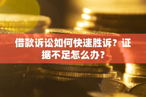 武汉借款诉讼如何快速胜诉？证据不足怎么办？