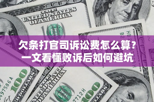 武汉欠条打官司诉讼费怎么算？一文看懂败诉后如何避坑