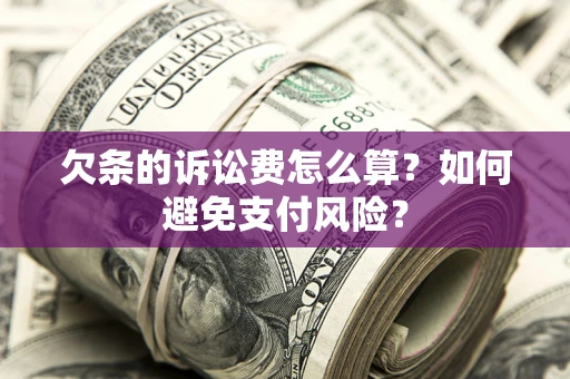 武汉欠条的诉讼费怎么算？如何避免支付风险？