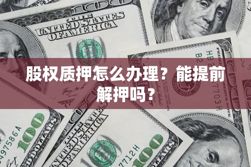 武汉股权质押怎么办理？能提前解押吗？